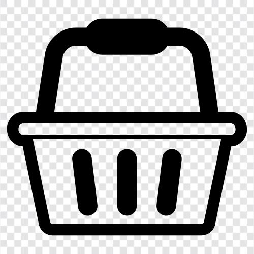 Einkaufsliste, Lebensmittelgeschäft, Produkte, Warenkorb symbol
