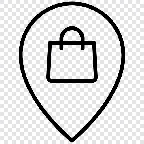 shopping mall, shopping mall location icon svg