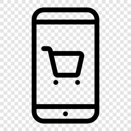 Einkaufen unterwegs, Mobile Apps, Einkaufen im App Store, Einkaufen symbol