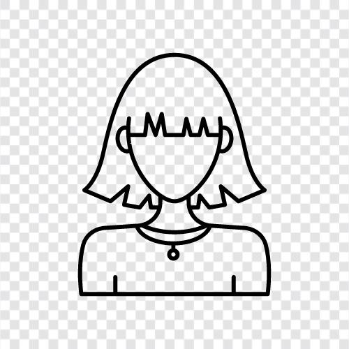 short hair girls, short hair women, stylish short hair, pretty short hair icon svg