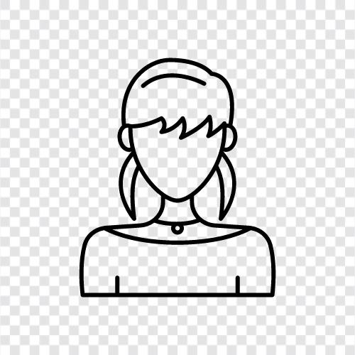 short hair girls, short hair women, short hair styles, short hair cuts icon svg