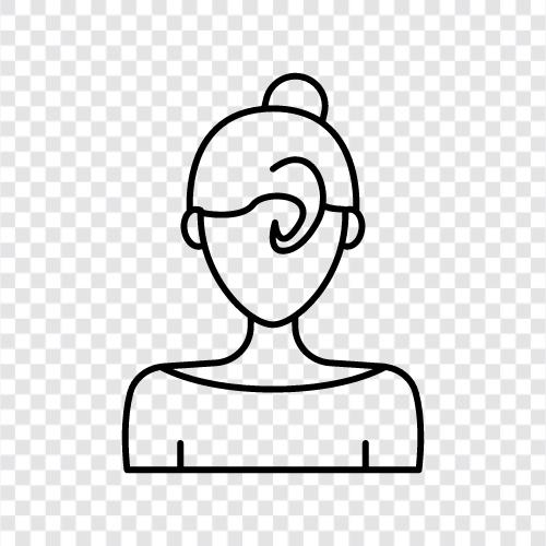 Short Hair Woman, undercut hairstyle woman, long hair woman, hair styles icon svg