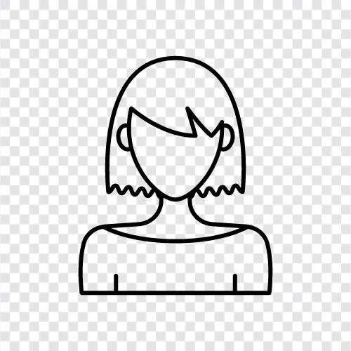 Short Hair Woman Hairstyles, Short Hair Woman Haircuts, Short Hair, Short Hair Woman icon svg