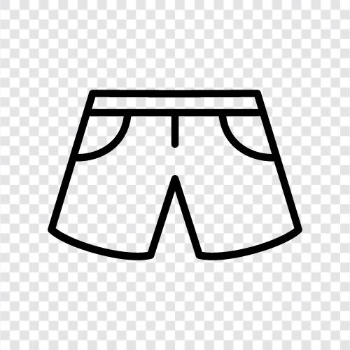 kurze Röcke, kurze Hosen, Sommershorts, Strandshorts symbol