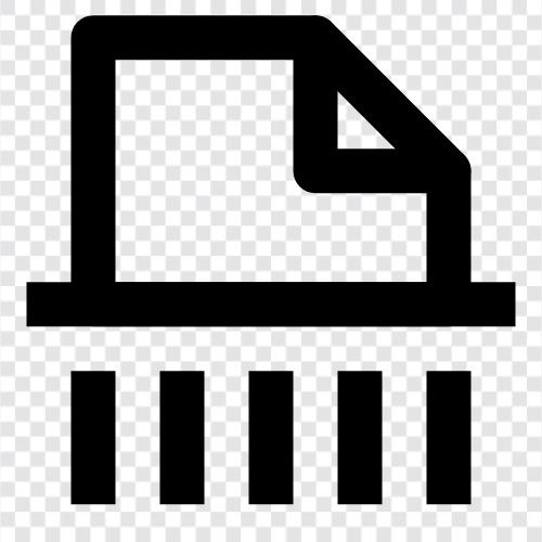 Shredder, Papier Shredder, Büro Shredder, Papier Shredding symbol