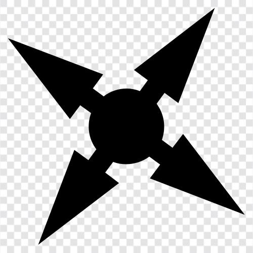 shuriken, atan yıldızlar, atan bıçaklar, kenarlı silah ikon svg