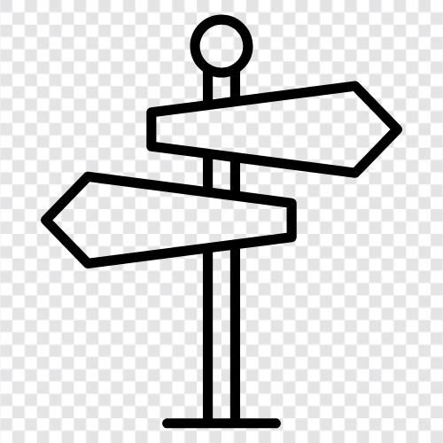 signposts, directional markers, wayfinding, guideposts icon svg