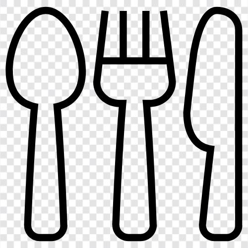 silverware, silver, knives, forks Значок svg