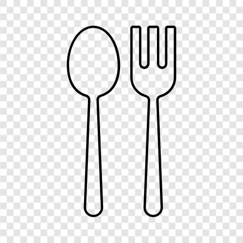 gümüş eşya, çatal, spoons, cutlery ikon svg