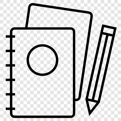 sketchbooks, drawing books, journal, todo list icon svg