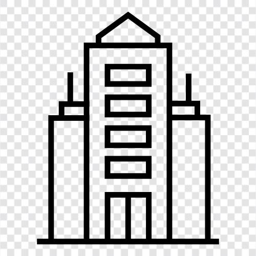 skyscraper, business, office, real estate icon svg