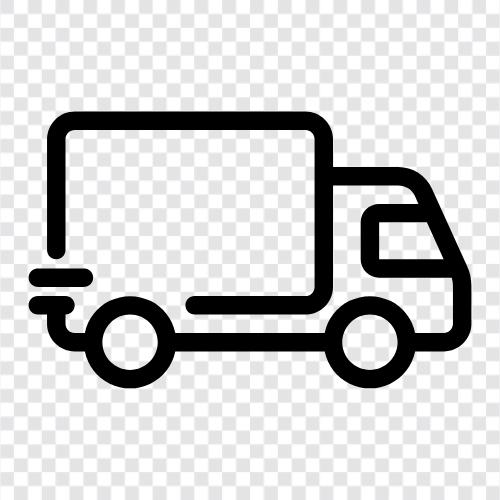 small delivery truck, medium delivery truck, large delivery truck, flatbed delivery icon svg