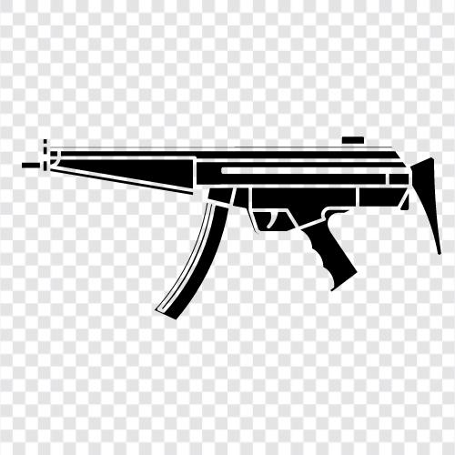 SMG, machine gun, automatic weapon, assault rifle icon svg