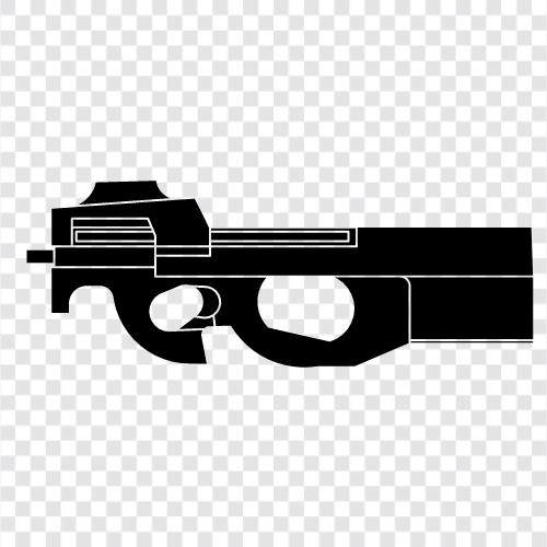 SMG, assault rifle, machine gun, submachine gun icon svg