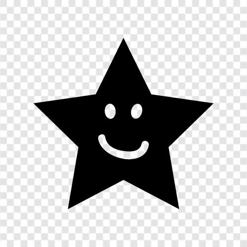 Smiley, Smile, Star, Happy icon svg