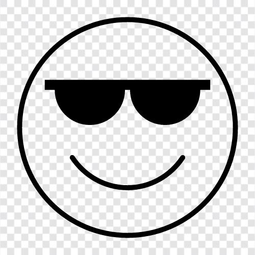 smileys, mutlu, cool, komik ikon svg