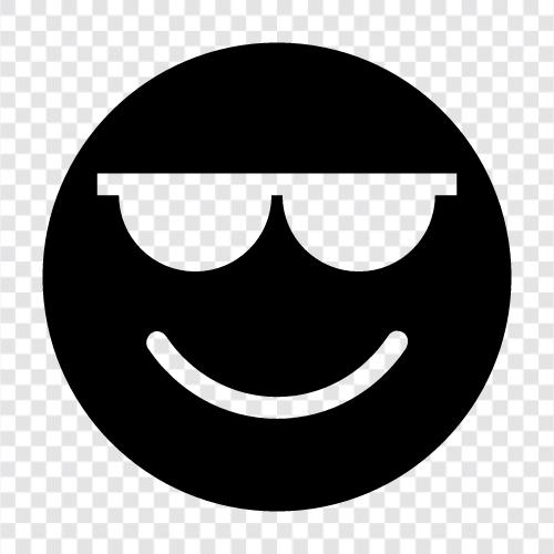 smileys, happy, cute, emoticons Smiley Cool is icon svg