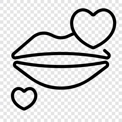 smooch, peck, französisch küssen, lip smack symbol
