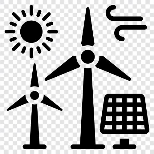 Güneş enerjisi, rüzgar enerjisi, hidroelektrik, jeotermal enerji ikon svg