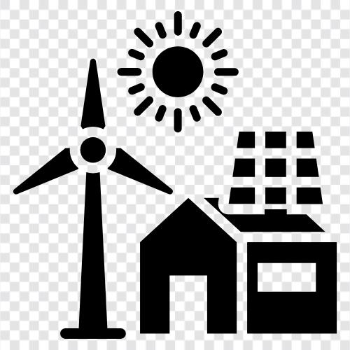Güneş enerjisi, rüzgar enerjisi, hidroelektrik enerji, jeotermal enerji ikon svg