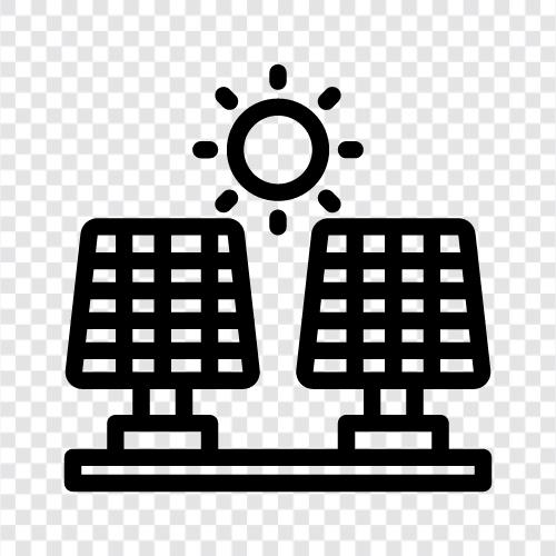 solar panels, solar power, solar energy storage, solar hot water icon svg