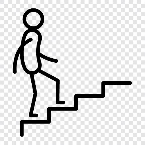 stair climbing, staircase, step ladder, safety icon svg