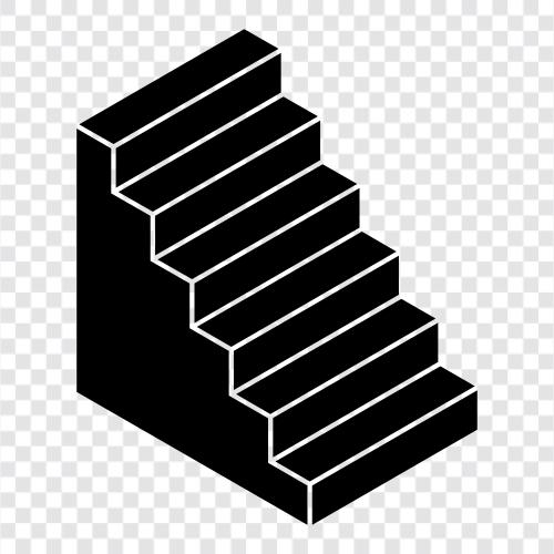 Treppen, auf und ab, Aufstieg und Abstieg, Landungen symbol