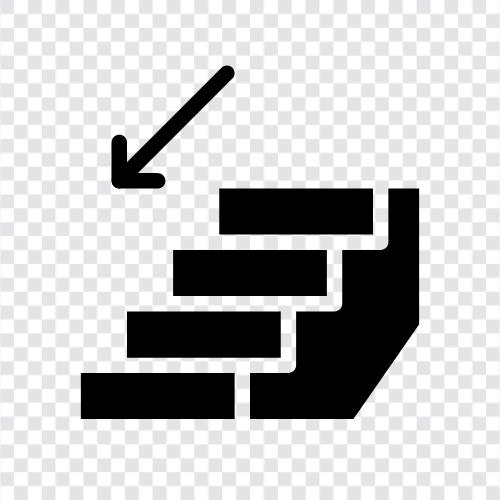 Treppen, nach unten, Stufen, Riser symbol