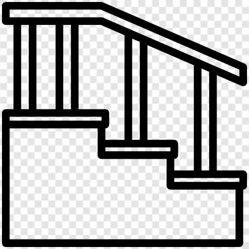 stairway, risers, handrail, banister icon svg