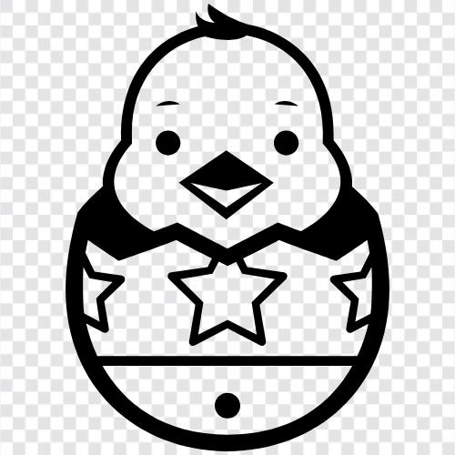 starling, chick, bebek kuşu, kuş yumurtası ikon svg