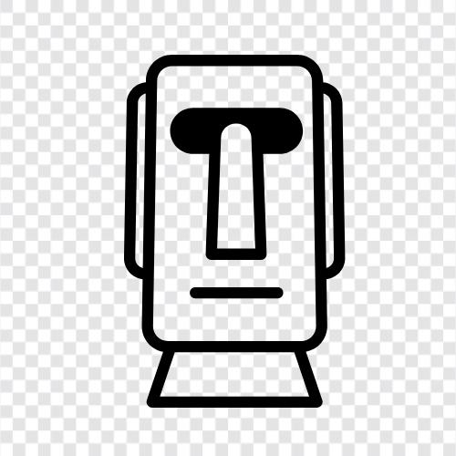 statues, Easter Island, Polynesian, Rapa Nui icon svg