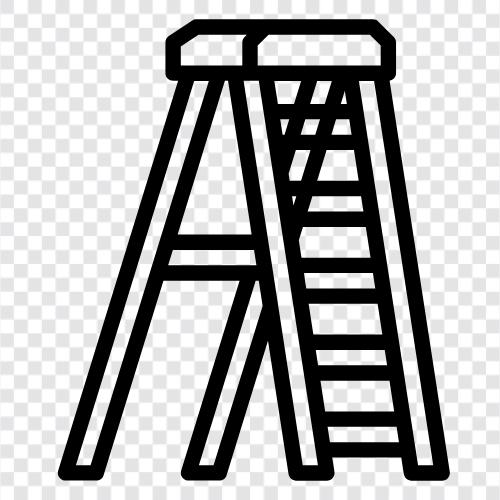 steel ladder, aluminum ladder, wooden ladder, safety ladder icon svg