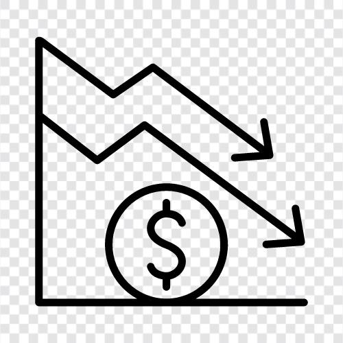 stocks down, stock market, market down, invest icon svg