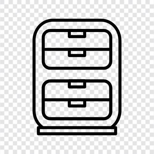 storage, cabinet, wooden, drawers icon svg