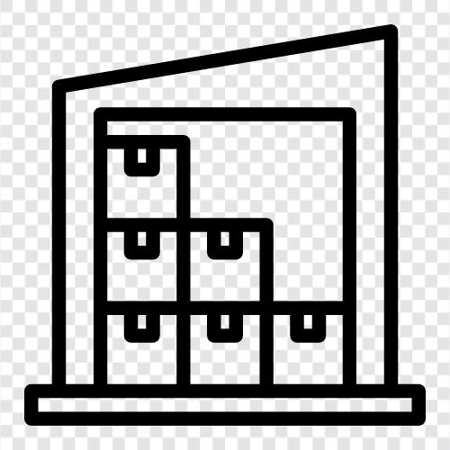 storage, storage space, storage units, warehouse space icon svg