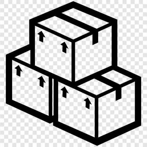 Lagerung, Verpackung, Versand, Versand Container symbol