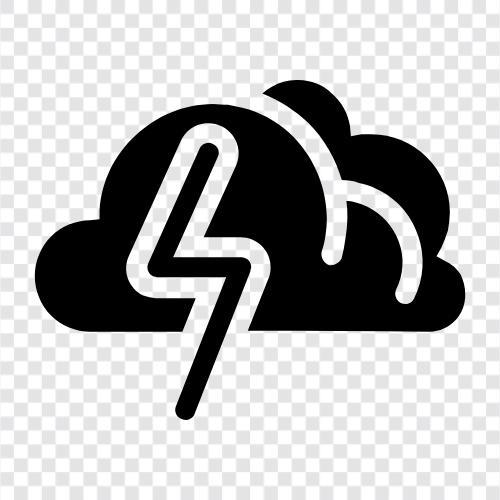 fırtına, weather, lightning, rain ikon svg