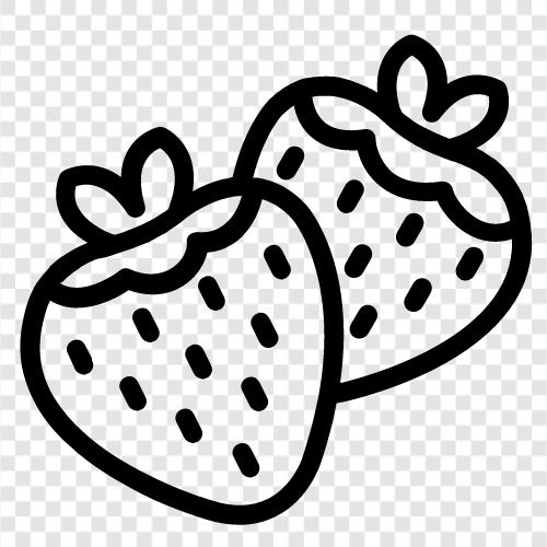 strawberry, berry, fruit, produce icon svg