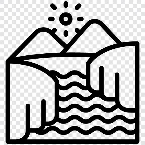 Fluss, Wasser, Strömung, Regen symbol