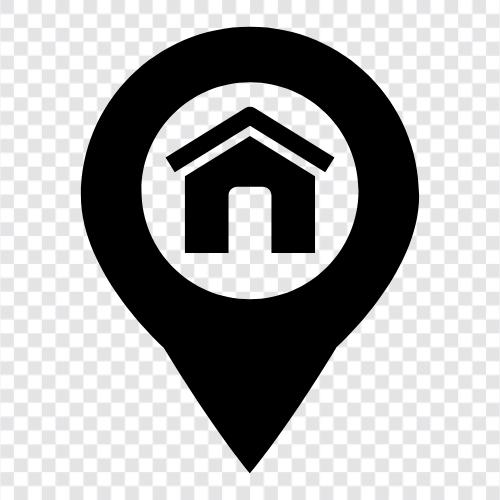 street address, house number, zip code, location address icon svg