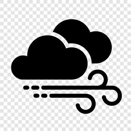 strong, gusty, wet, cloudy icon svg