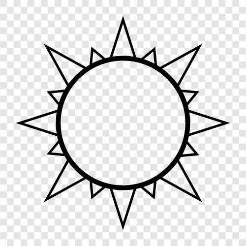 Sonnenbaden, Sonnenschutz, Sonnenblumen, Sonnenbräune symbol