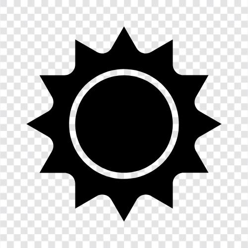 Sonnenbrand, Solar, Sonnenfinsternis, Sonnenenergie symbol