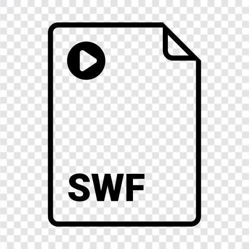 SWF dosya türleri, SWF animasyonları, öğretim için SWF dosyaları, SWF Dosyası ikon svg