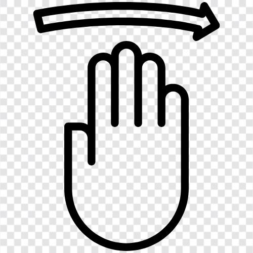 rechts mit zwei Fingern wischen, rechts mit einem Finger wischen, wie man wischen, rechts mit vier Fingern wischen symbol
