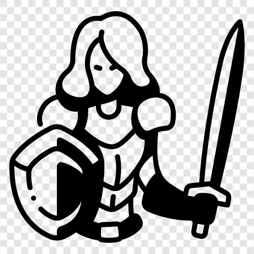 sword, swordsman, knight swordsman Значок svg