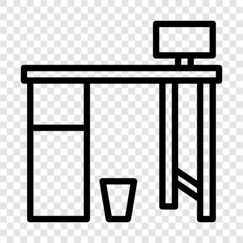 table, computer, chair, work icon svg