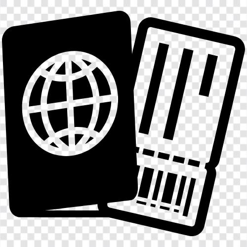 Tciket Pass, Passantrag, Passverlängerung, Passfoto symbol