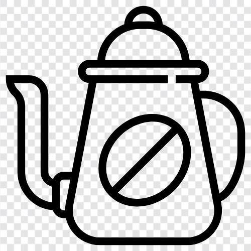 tea, pot, cups, saucers icon svg