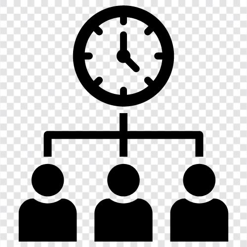 team productivity, team time management, team work schedules, team collaboration icon svg